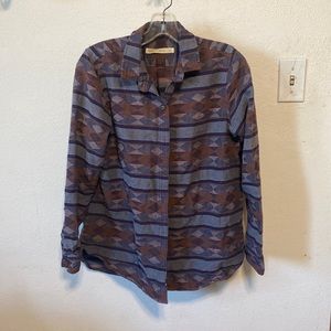 Medium woolrich button down, purple Aztec western